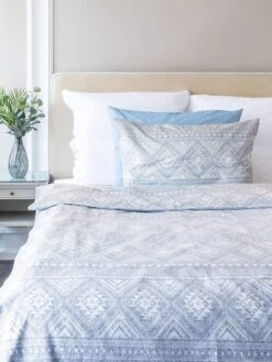 Perkal-Bettwäsche-Set In Blau/ Weiß -Heimtextilien avance perkal bettwasche set in blau weiss 3