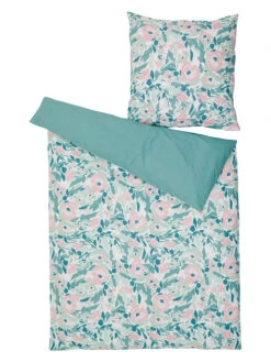 Perkal-Bettwäsche-Set In Türkis/ Rosa -Heimtextilien avance perkal bettwasche set in turkis rosa 1