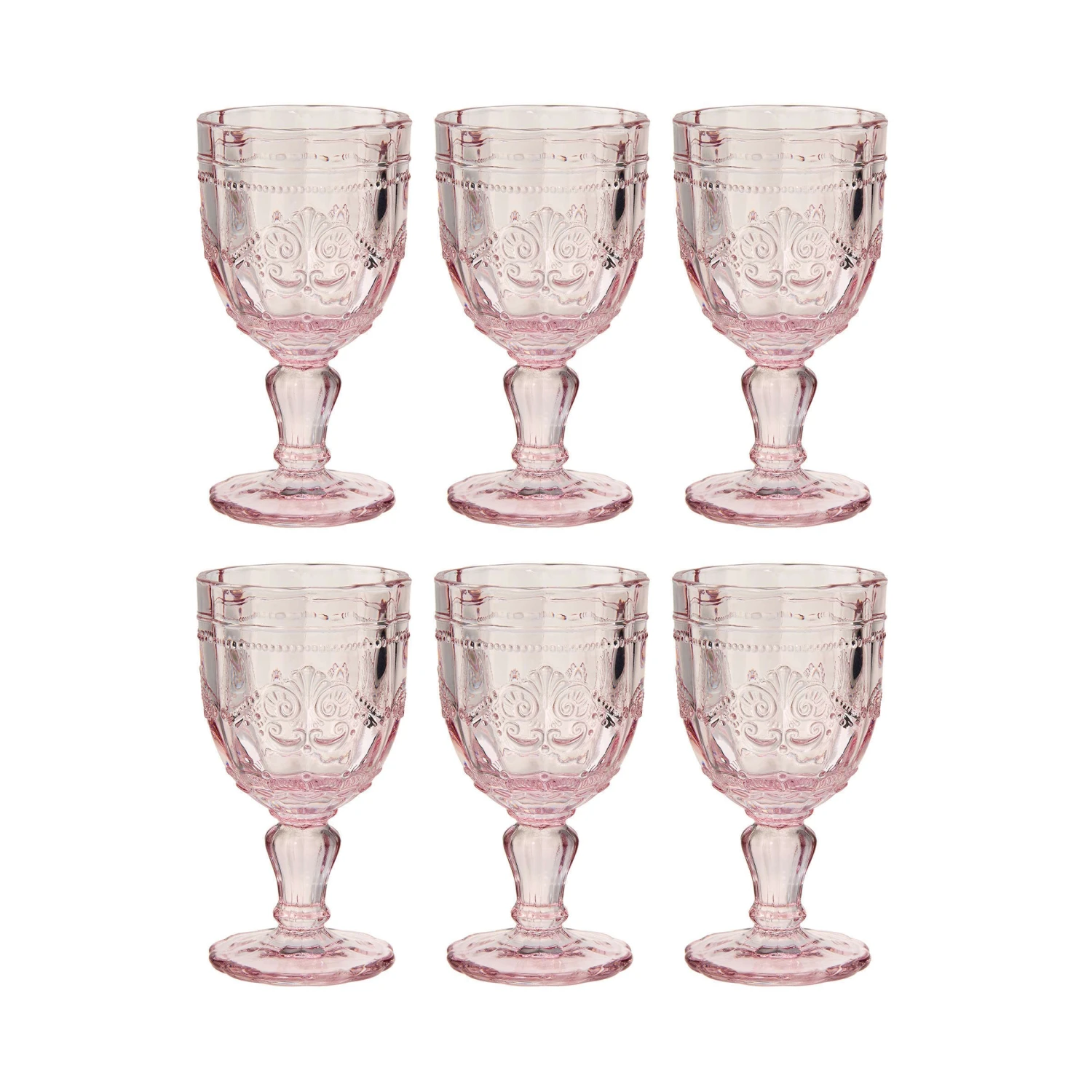 6x Weingläser 230ml VICTORIAN In Rosa 3 6x Weingläser 230ml VICTORIAN In Rosa