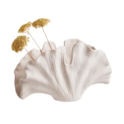 Deko-Objekt Blatt Höhe 21cm GINKGO In Creme -Heimtextilien butlers deko objekt blatt hohe 21cm ginkgo in creme 2