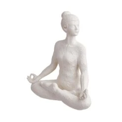 Deko Statue Höhe 24cm LOTUS In Weiß -Heimtextilien butlers deko statue hohe 24cm lotus in weiss 2