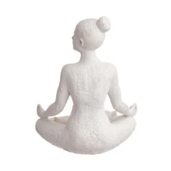 Deko Statue Höhe 24cm LOTUS In Weiß -Heimtextilien butlers deko statue hohe 24cm lotus in weiss 6