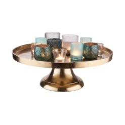 Deko-Teller Mit Fuß Ø50cm BANQUET In Gold -Heimtextilien butlers deko teller mit fuss o50cm banquet in gold 5