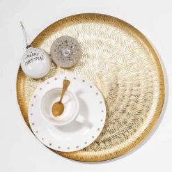 Deko-Teller Ø38cm GOLDEN STAR In Gold -Heimtextilien butlers deko teller o38cm golden star in gold 2