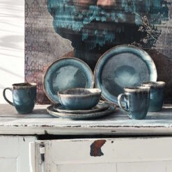 Heimtextilien 15 Heimtextilien -Heimtextilien butlers geschirr set 16 tlg hilda in dunkelblau 1