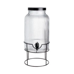 Getränkespender Mit Ständer 2 Tlg. FOUNTAIN In Transparent-Schwarz -Heimtextilien butlers getrankespender mit stander 2 tlg fountain in transparent schwarz 2