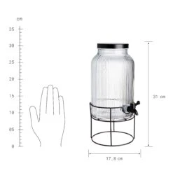 Getränkespender Mit Ständer 2 Tlg. FOUNTAIN In Transparent-Schwarz -Heimtextilien butlers getrankespender mit stander 2 tlg fountain in transparent schwarz 3