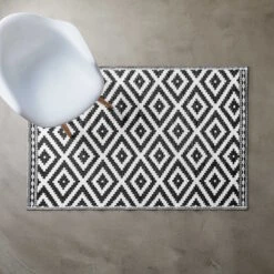 In- & Outdoor-Teppich Ethno Rauten L 180 X B 118cm COLOUR CLASH In Schwarz-Weiß 12 In- & Outdoor-Teppich Ethno Rauten L 180 X B 118cm COLOUR CLASH In Schwarz-Weiß -Heimtextilien butlers in and outdoor teppich ethno rauten l 180 x b 118cm colour clash in schwarz weiss 2