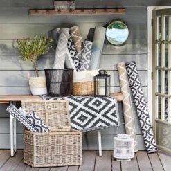 In- & Outdoor-Teppich Mosaik L 200 X B 150cm COLOUR CLASH In Taupe -Heimtextilien butlers in and outdoor teppich mosaik l 200 x b 150cm colour clash in taupe 7