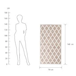 In- & Outdoor-Teppich Rauten L 140 X B 70cm COLOUR CLASH In Natur -Heimtextilien butlers in and outdoor teppich rauten l 140 x b 70cm colour clash in natur 2