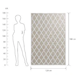 In- & Outdoor-Teppich Rauten L 180 X B 118cm COLOUR CLASH In Natur -Heimtextilien butlers in and outdoor teppich rauten l 180 x b 118cm colour clash in natur 3