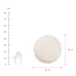 Kissen Ø45cm DAISY In Weiß -Heimtextilien butlers kissen o45cm daisy in weiss 3