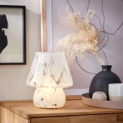 LED Leuchte Höhe 21cm MISS MARBLE In Hellblau -Heimtextilien butlers led leuchte hohe 21cm miss marble in hellblau 2