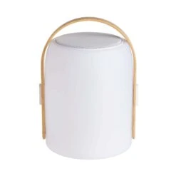 LED Leuchte Mit Bluetooth® Und Farbwechsel SOUND LOUNGE In Weiß-Hellbraun -Heimtextilien butlers led leuchte mit bluetooth r und farbwechsel sound lounge in weiss hellbraun 11