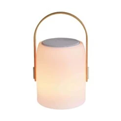 LED Leuchte Mit Bluetooth® Und Farbwechsel SOUND LOUNGE In Weiß-Hellbraun -Heimtextilien butlers led leuchte mit bluetooth r und farbwechsel sound lounge in weiss hellbraun 7