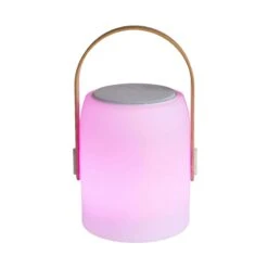 LED Leuchte Mit Bluetooth® Und Farbwechsel SOUND LOUNGE In Weiß-Hellbraun -Heimtextilien butlers led leuchte mit bluetooth r und farbwechsel sound lounge in weiss hellbraun 9