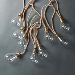 LED-Lichterkette 10 Lichter Mit Naturseil & USB-Batteriefach BULB LIGHTS In Natur -Heimtextilien butlers led lichterkette 10 lichter mit naturseil and usb batteriefach bulb lights in natur 4