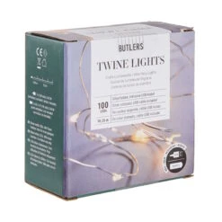 LED Lichterkette 100 Lichter Mit USB-Batteriefach TWINE LIGHTS In Silber -Heimtextilien butlers led lichterkette 100 lichter mit usb batteriefach twine lights in silber 2