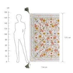 Picknickdecke L 175 X B 154cm BETWEEN FLOWERS In Creme 17 Picknickdecke L 175 X B 154cm BETWEEN FLOWERS In Creme -Heimtextilien butlers picknickdecke l 175 x b 154cm between flowers in creme 3