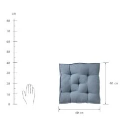 Sitzkissen L 40 X B 40cm SOLID In Blau -Heimtextilien butlers sitzkissen l 40 x b 40cm solid in blau 3