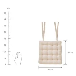 Stuhlkissen Mit Bändchen L 35 X B 37cm SOLID In Creme -Heimtextilien butlers stuhlkissen mit bandchen l 35 x b 37cm solid in creme 2