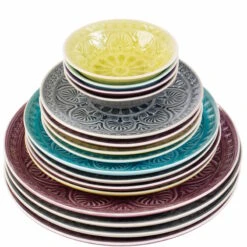 Teller Ø25cm SUMATRA In Hellgrün 12 Teller Ø25cm SUMATRA In Hellgrün -Heimtextilien butlers teller o25cm sumatra in hellgrun 3