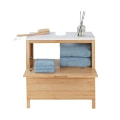 Waschbeckenunterschrank Mit Schublade WHITE SANDS In Natur-Weiß -Heimtextilien butlers waschbeckenunterschrank mit schublade white sands in natur weiss 2