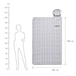 XXL-Picknickdecke Streifen L 200 X B 200cm GET TOGETHER In Hellgrau-Anthrazit 8 XXL-Picknickdecke Streifen L 200 X B 200cm GET TOGETHER In Hellgrau-Anthrazit -Heimtextilien butlers xxl picknickdecke streifen l 200 x b 200cm get together in hellgrau anthrazit 2