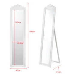 Standspiegel Arezzo In Weiß (H)160cm (B)5cm (L)40cm -Heimtextilien en casa standspiegel arezzo in weiss h 160cm b 5cm l 40cm 4