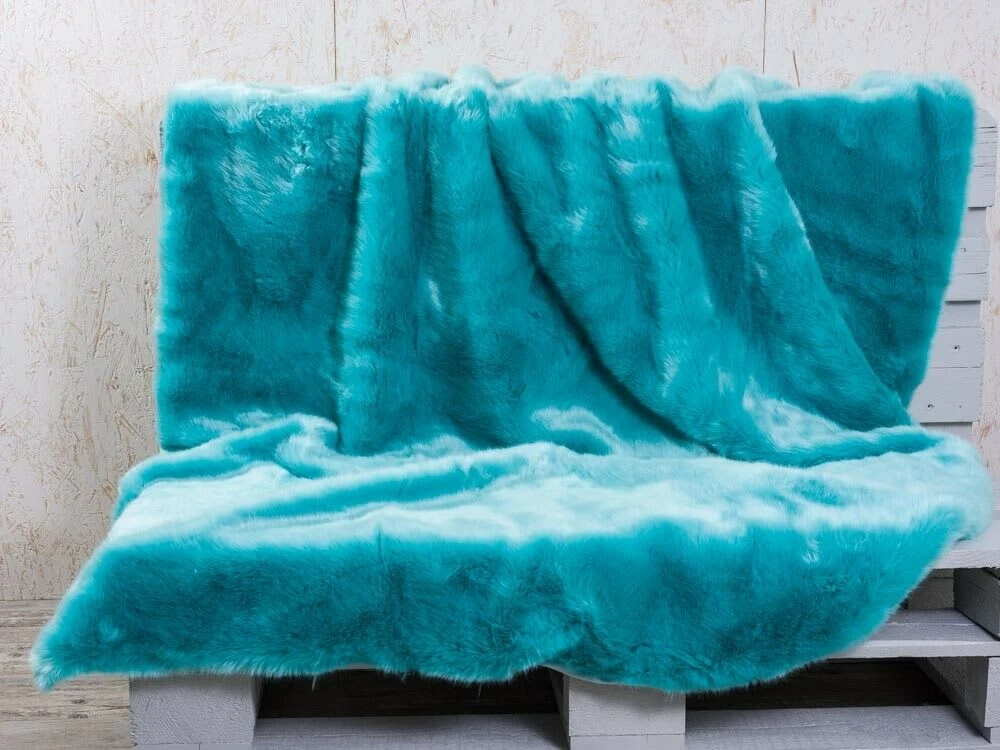 Decke SHERIDAN Felldecke Aqua Türkis