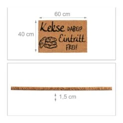 Fußmatte Kekse Dabei? Eintritt Frei! In Natur/Schwarz - 40 X 60 Cm -Heimtextilien relaxdays fussmatte kekse dabei eintritt frei in natur schwarz 40 x 60 cm 3