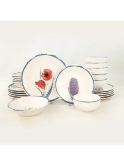 24tlg. Kombiservice In Creme/ Bunt -Heimtextilien violeta home 24tlg kombiservice in creme bunt 2