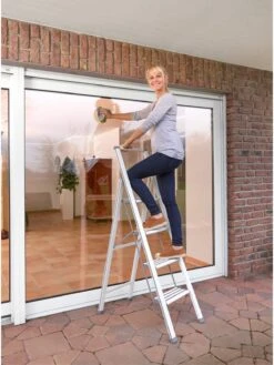 Wenko Alu-Design Klapptrittleiter 4-stufig Weiß In Weiß -Heimtextilien wenko alu design klapptrittleiter 4 stufig weiss in weiss 18